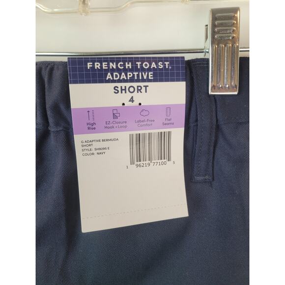 French Toast NWT Toddler Adaptive Bermuda Short Navy Blue Size 4 Style SH9295E - Picture 3 of 6